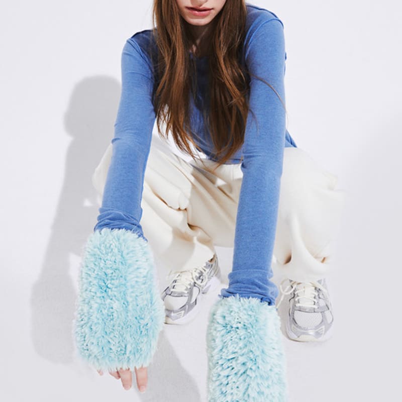 QUAFE МЕХОВАЯ МУФТА-ГРЕЛКА ДЛЯ РУК_Мятный