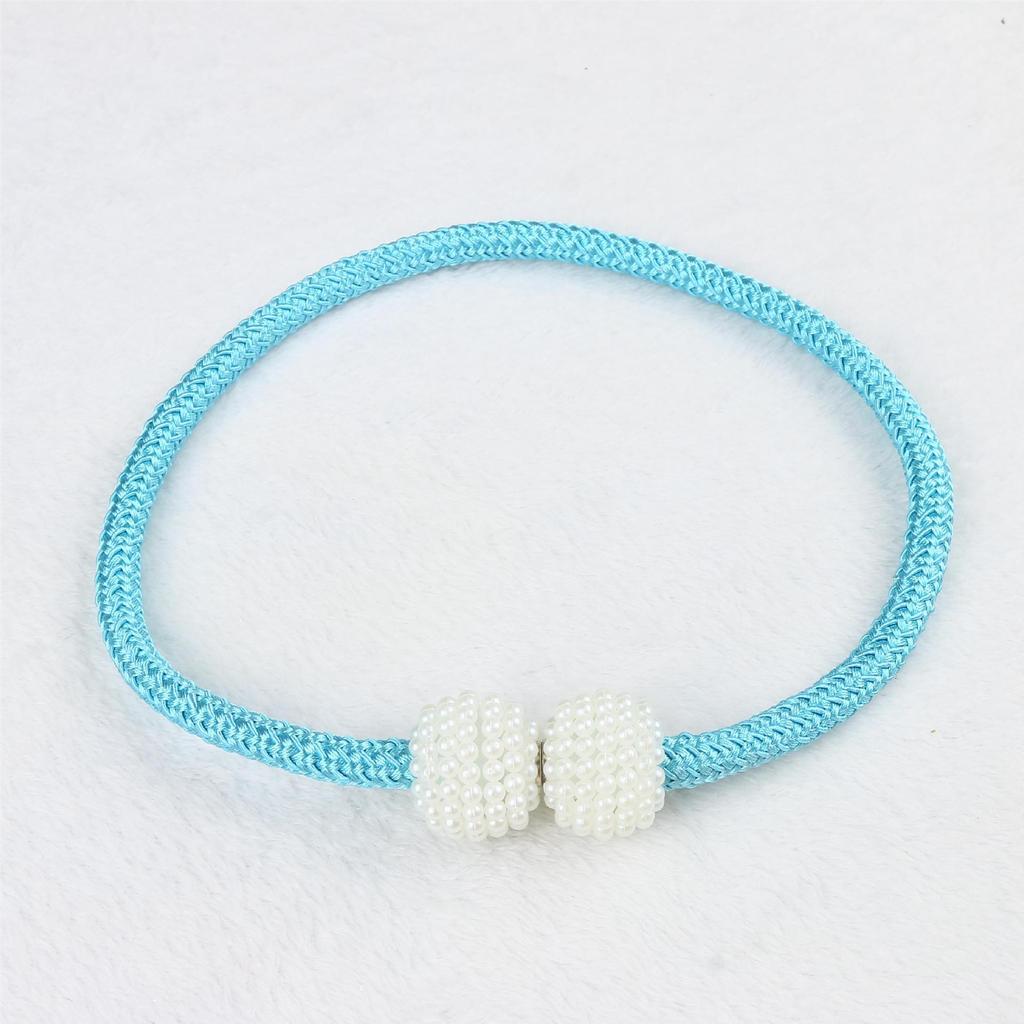 Magnetic Curtain Tiebacks Pearl Ball Home Curtain Buckle European Decoration Weave Clips Rope Straps Holder for Big Drapries