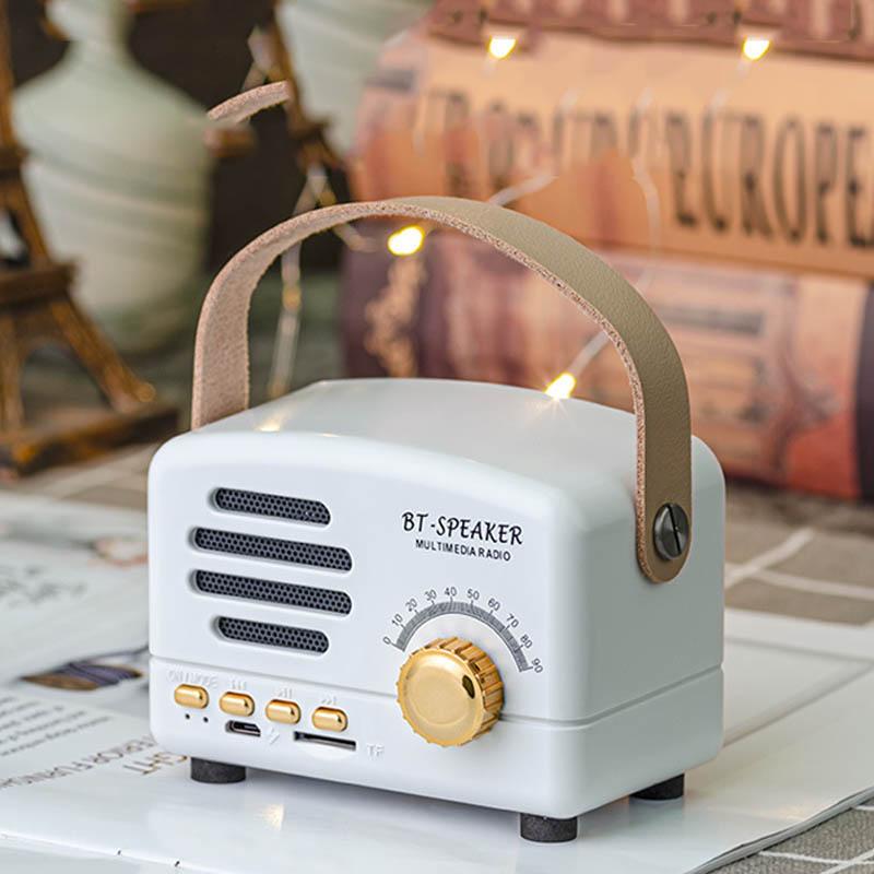 Ретро мини-FM-радио, классический FM-приемник, винтажный Bluetooth-динамик, тяжелый бас, сабвуфер, TF-плеер, перезаряжаемые радиоприемники в подарок