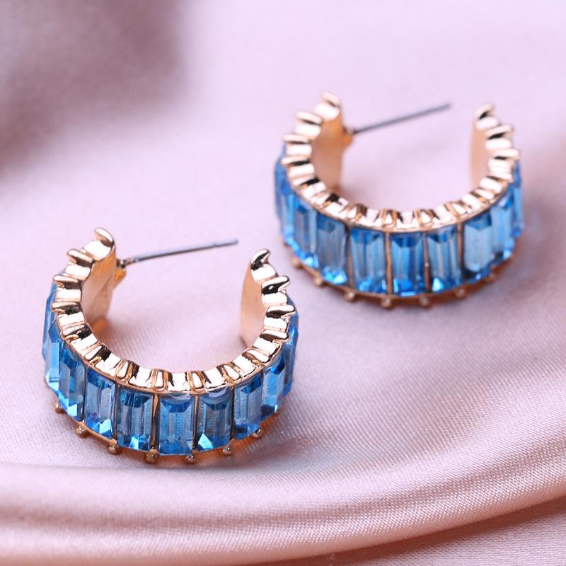 KNIKOO Синие серьги для женщин, модные цветочные серьги, ювелирные изделия для свадебных подарков, серьги