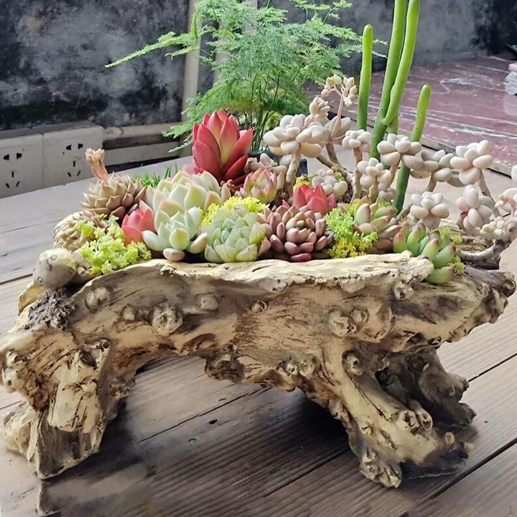 Искусственный коряжник Plante, Контейнер-цветочный горшок из смолы, Неправильной формы для улицы