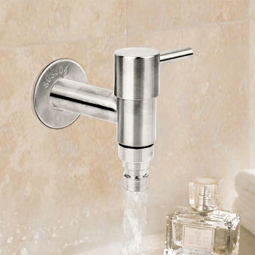 Stainless Steel Washing Machine Faucet G1/2" Thread Cold Water Tap Mop Pool Faucet Bathroom