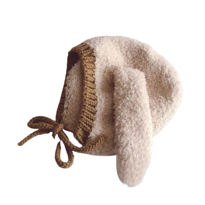 Мультяшный кролик детская плюшевая шапка однотонная с длинными ушами шапка для младенцев мальчиков и девочек зимние теплые шапки для защиты ушей малышей