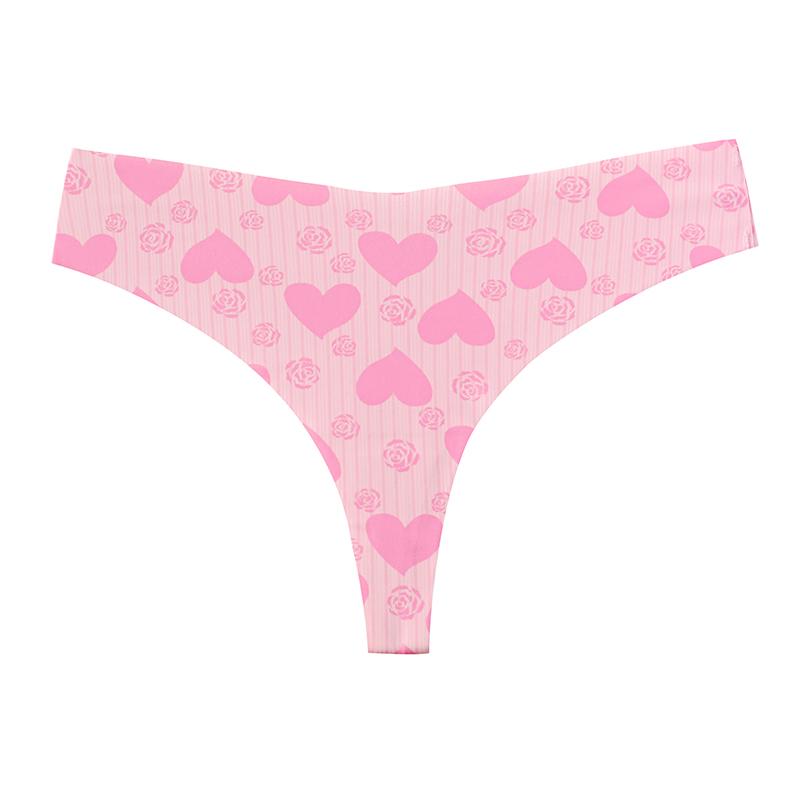 TERMEZY Женские сексуальные бесшовные стринги с низкой посадкой и принтом в виде сердца, дышащие облегающие трусики для йоги