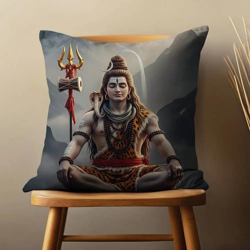 India Art Lord Shivasjpg Pillow Case For Room Sofa Cushion Cover Suitable For Home Bedroom Decoration And Protector