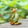 Nordic Cute Frog Statue Yoga Meditation Frog Figurine Home Garden Animal Decoration Indoor Desktop Decoration Resin Handicrafts