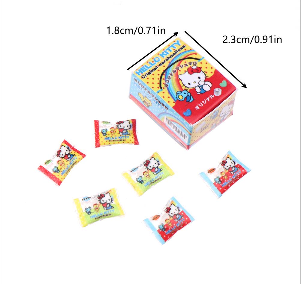 1:12 Кукольный миниатюрный леденец в коробке Hello Kitty Sanrio Kt Cat Модель еды для декора Игрушка Аксессуары для кукольного домика