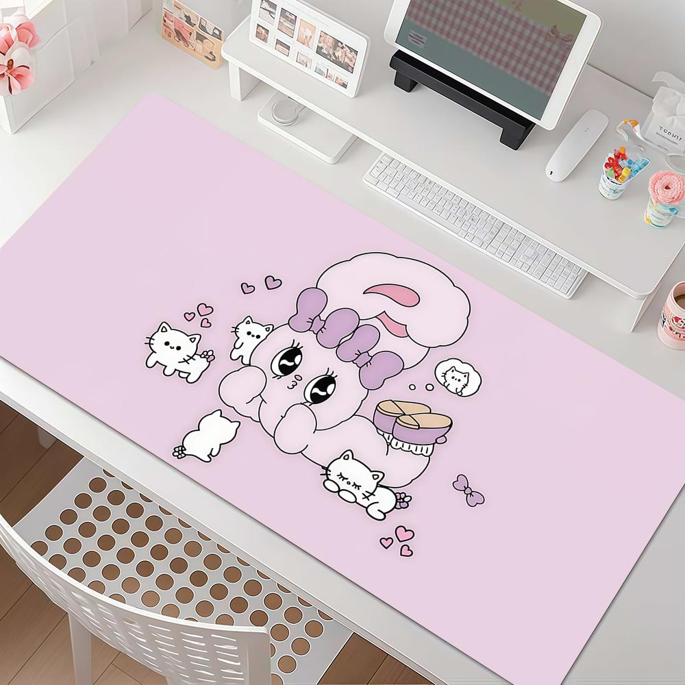 Cartoon Cute Eesther Bunny Mouse Pad Anti Slip Rubber Edge Locked Thickened Laptop Gaming Desk Mat
