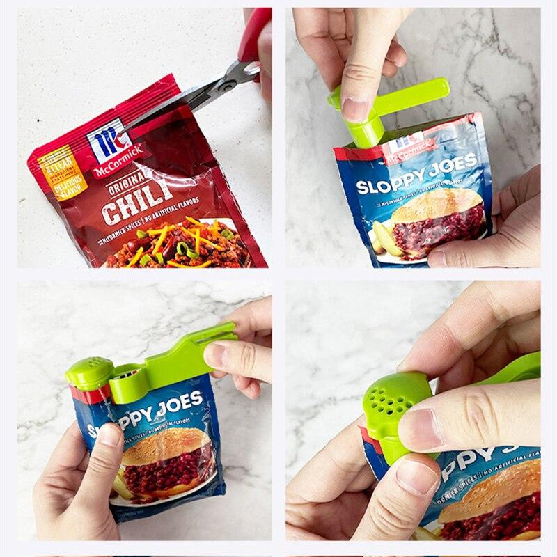 Полка для хранения мешков для специй, держатель для мешка с приправами без перфоратора, уплотнительные зажимы, подставка для соли, перца, кухонная полка, органайзер, новинка