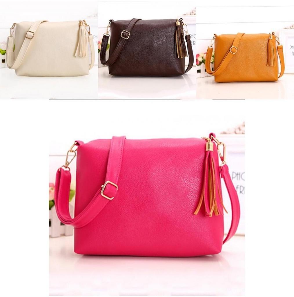 Цветная женская сумка кросс-боди из искусственной кожи с кисточками, маленького размера для повседневного использования