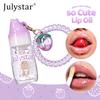 Julystar Милый брелок-клубничка Масло для губ Увлажняющий прозрачный блестящий увеличитель губ Фруктовый вкус Уход за губами Блеск для губ с шнурком для телефона Резинкой для волос Подвеска для сумки