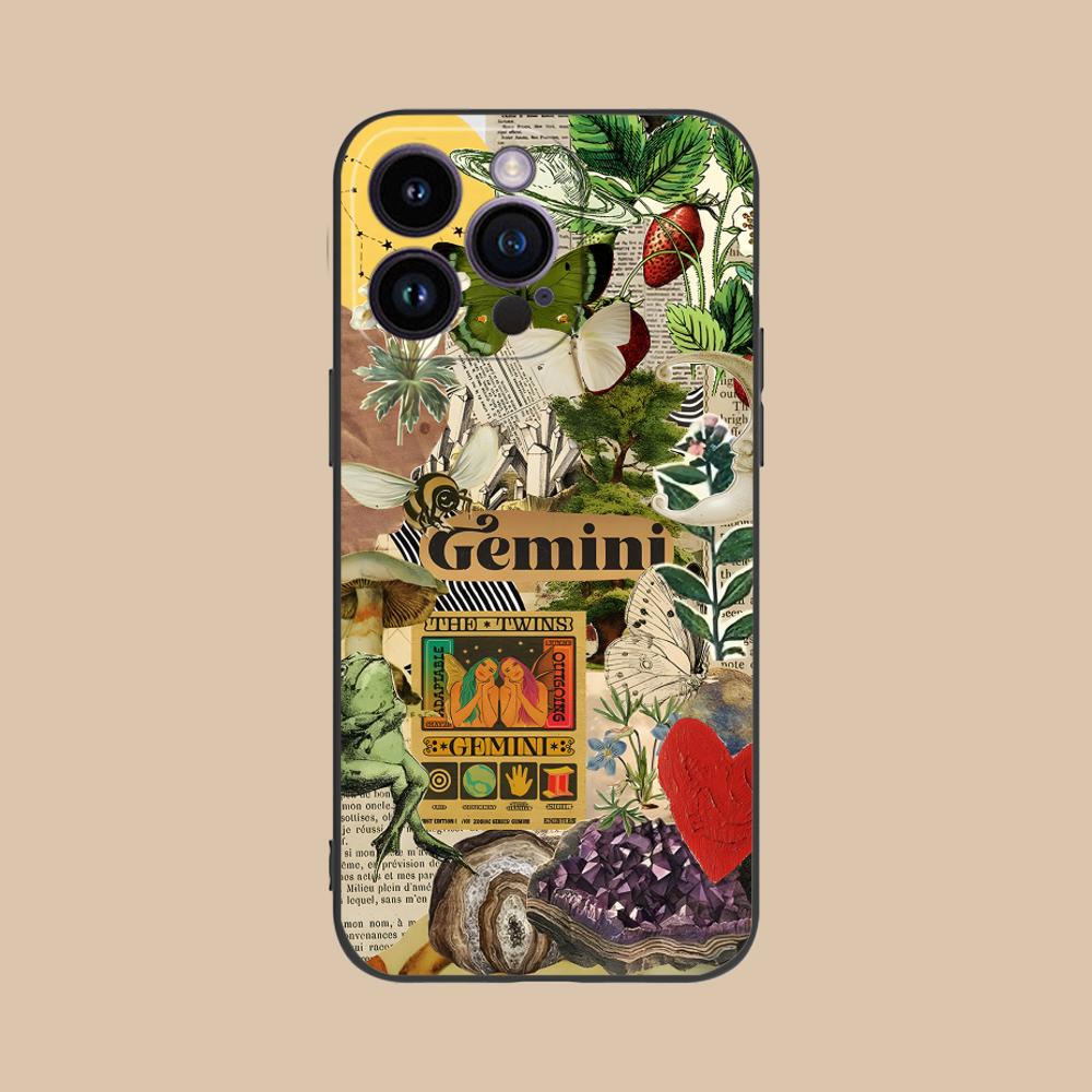 Чехол для мобильного телефона со знаком зодиака Близнецы для iPhone 17 16 15 14 13 12 11 X XR XS 8 7 Air Pro Max Plus Mini Цветной Чехол Роскошный