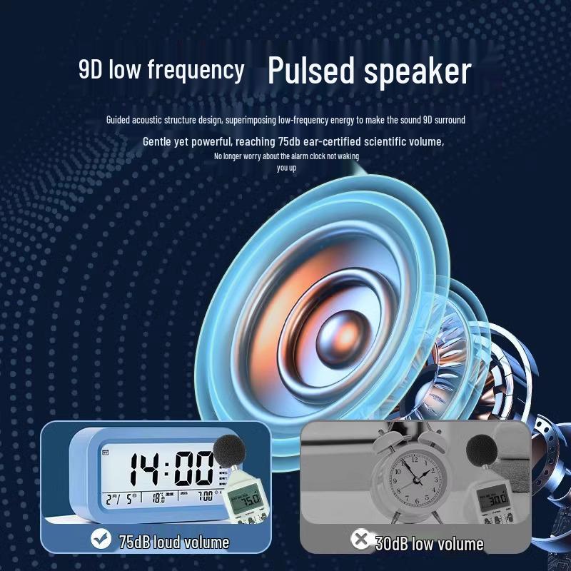 Smart Large Volume Silent Multifunction Alarm Clock for Dorms & Kids