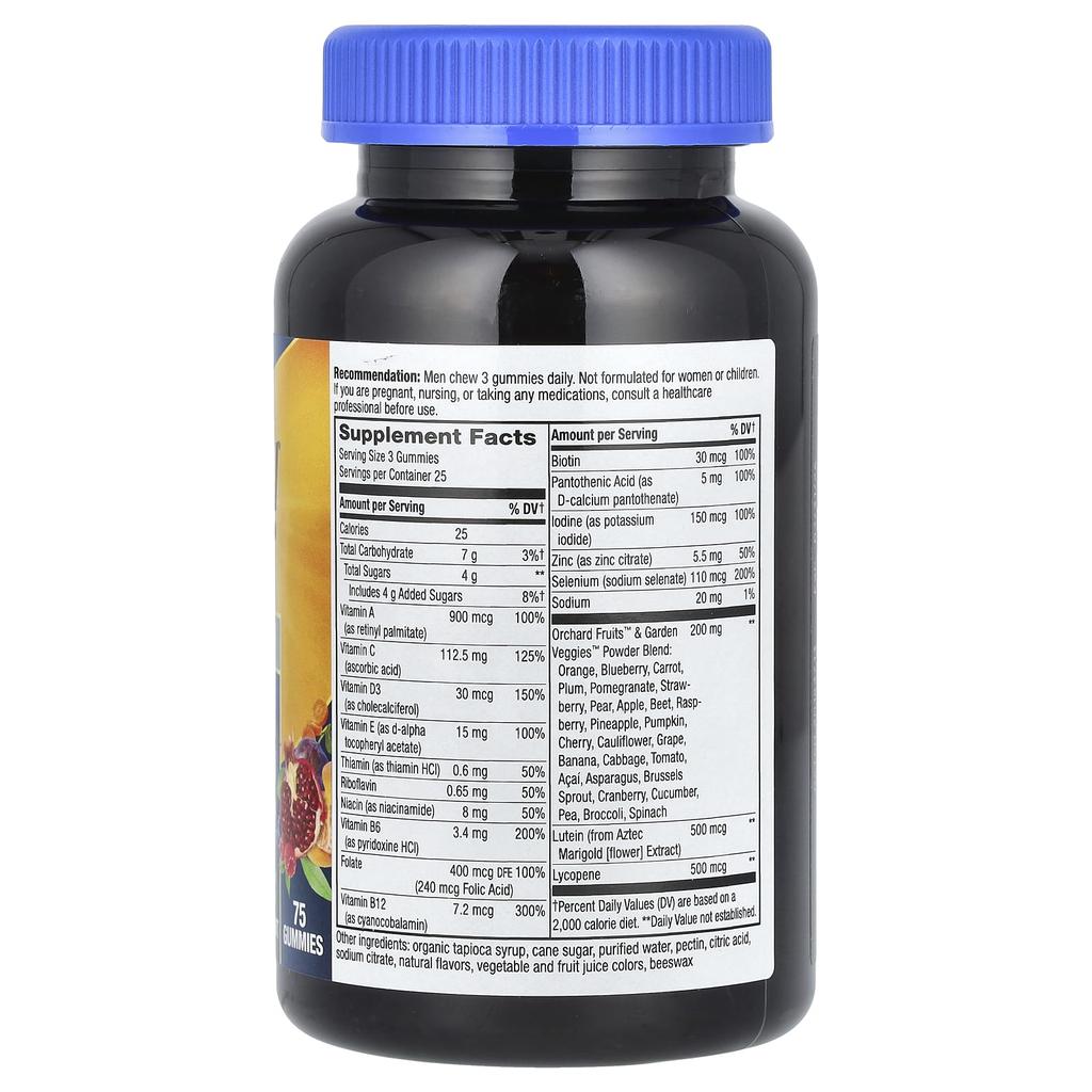 Nature'S Way, Alive! Premium Gummy Jelly Complete Multivitamin for Men Over 50, Orange, Grape & Cherry, 75 Gummies