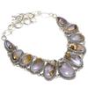 Purple Fluorite Gemstone Handmade Ethnic 925 Silver Necklace 18" JCN360-108