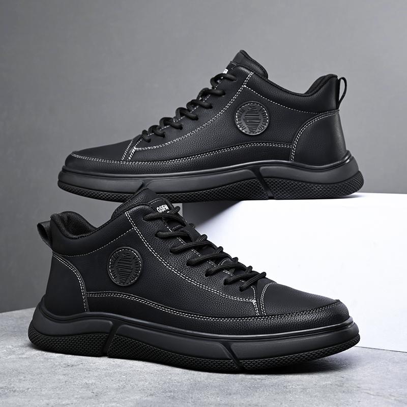 Осень-зима Новые мужские туфли средней высоты Массажная подошва Спортивная обувь Мягкая мужская спортивная обувь Универсальные Оксфордские туфли Бесплатная доставка