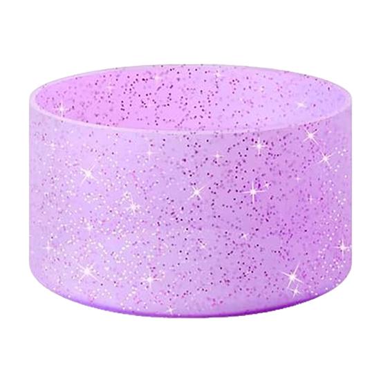 Silicone Cup Sleeve Glitter Anti-Slip Heat Insulation Cover Lightweight Water Bottle Pad