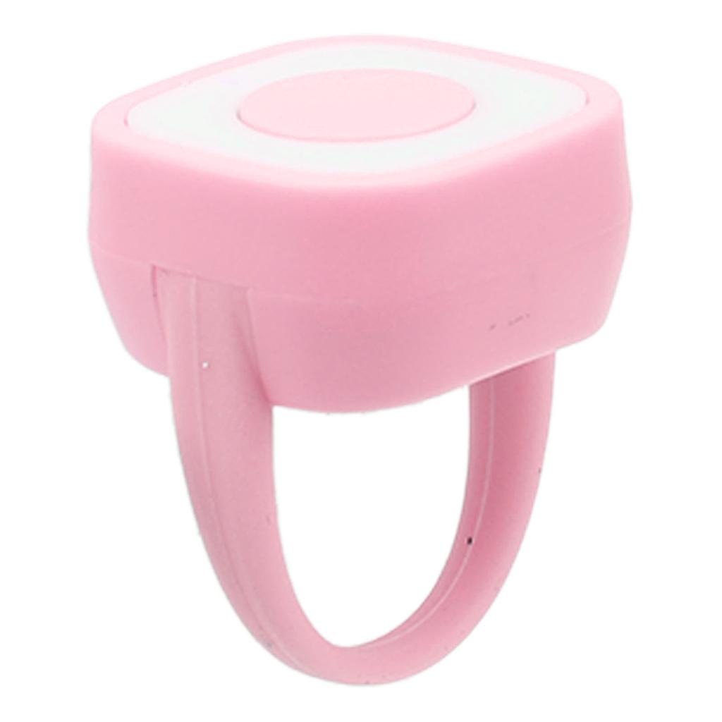 Ring Remote Control Rechargeable Fingertip Bluetooth Button Clicker for Camera Shutter Selfie Button Pink
