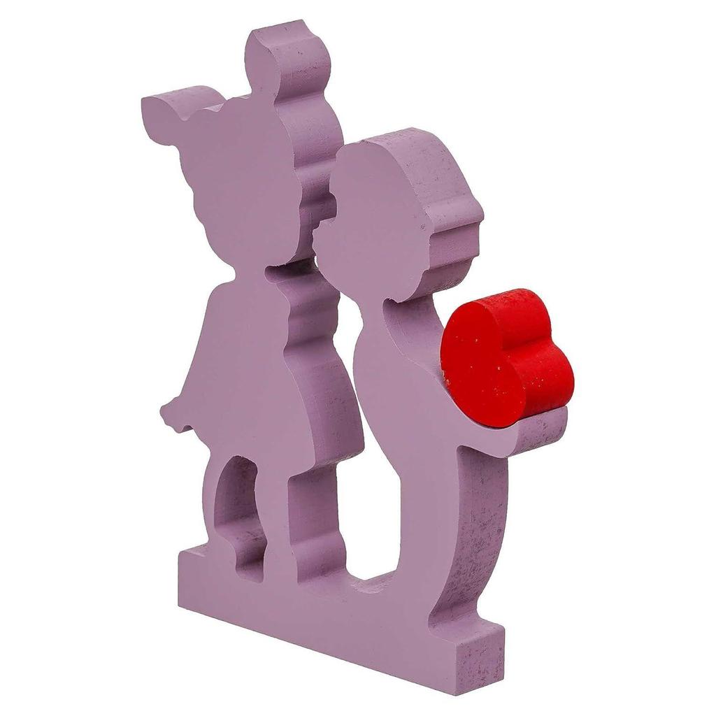 Подарок на День святого Валентина для парня или девушки | Деревянный мальчик, целующий девушку, любовное сердце, романтическая пара, выставочный образец | Подарок на День святого Валентина