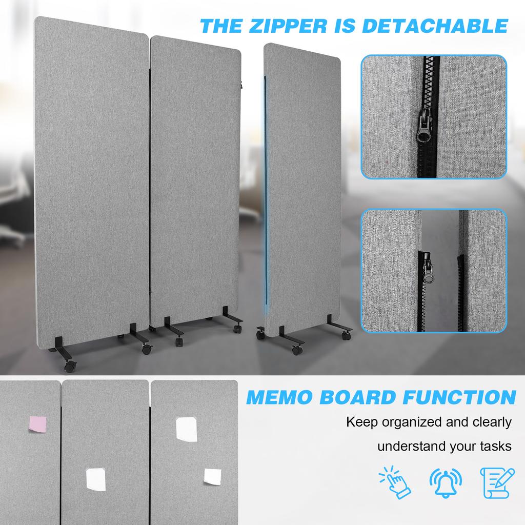 3-Panels Freestanding Partition Room Dividers New Folding Room Divider Folding Portable Partition Screens for Dorm Studio Office