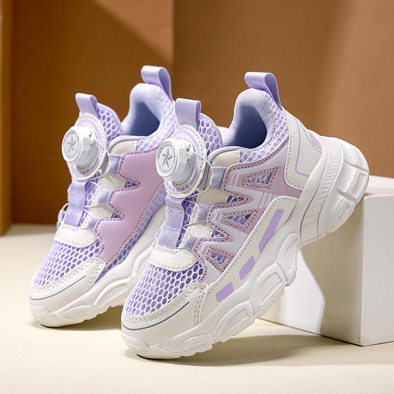 Girls Shoes Spring and Summer New Breathable Mesh Girls Lightweight Versatile Dad Shoes Children's Fashion Casual Sports Shoes