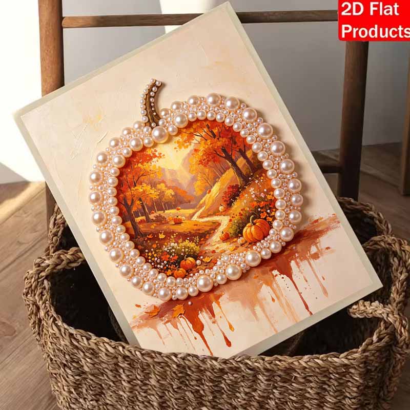 Halloween pumpkin autumn scenery pearl painting art kit handmade diy home decorations