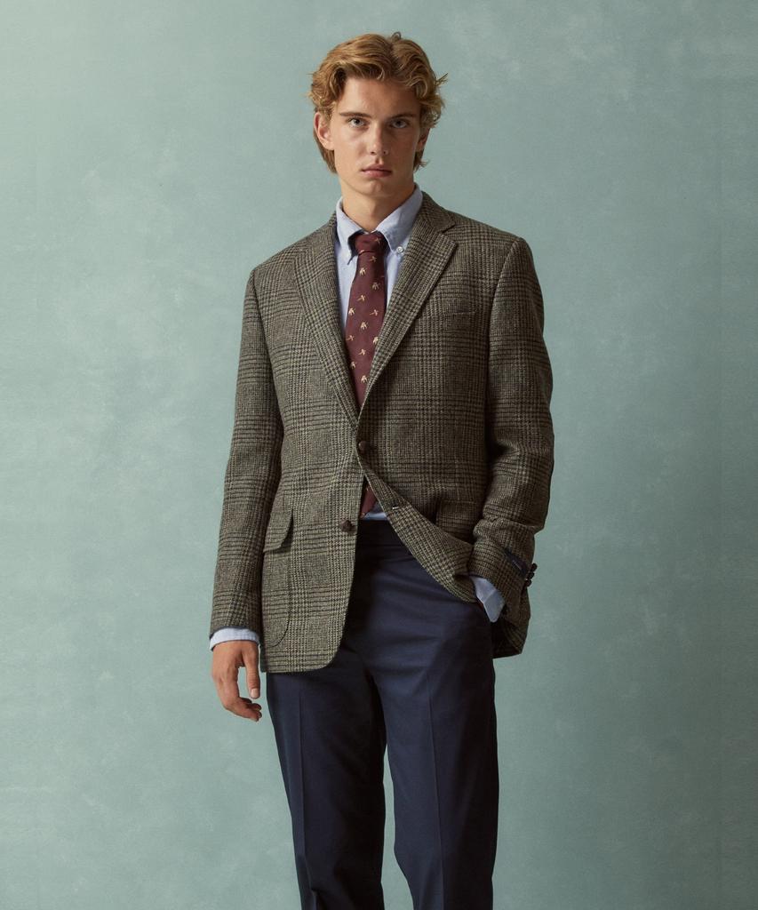 Brooks Brothers Abraham Moon Tweed Check Jacket (Olive) (Bbjsmmf403)