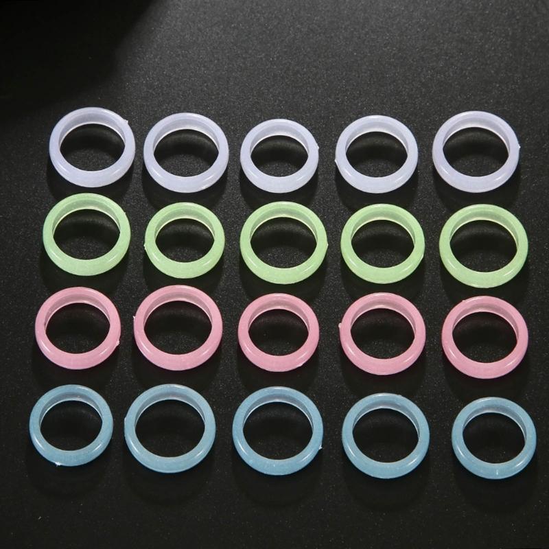 10 Pcs Fashion Resin Luminous Ring Rings Minimalist Aesthetic Finger Rings Simple Candy Color Stackable Ring Jewelry