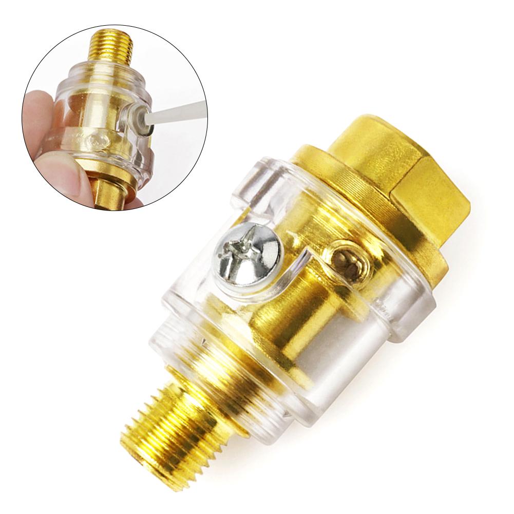 1/4"NPT Mini In-Line Automatic Lubrication Oiler for Pneumatic Tools Air Compressor Pipe Repair Air Tools