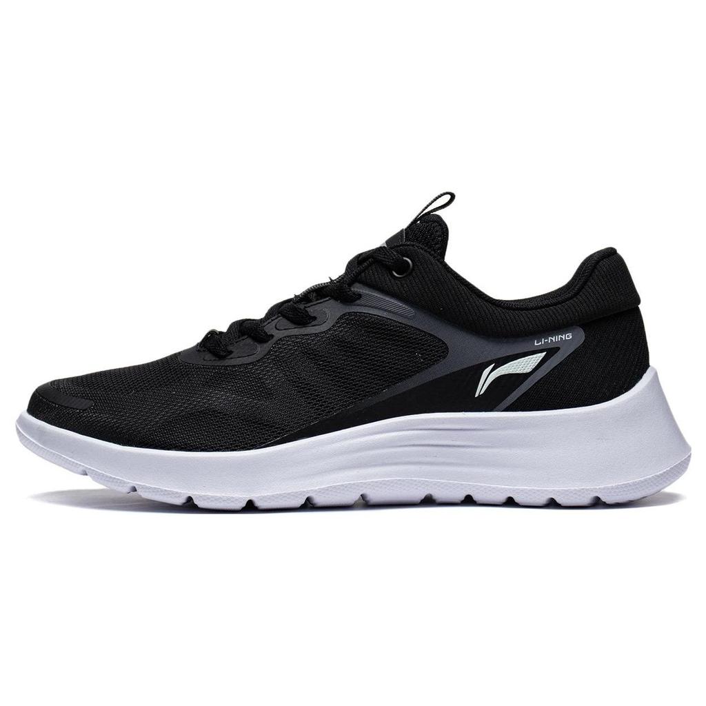 Li Ning Lightweight Soft Rebound Breathable Mesh Fabric TPU Shock Absorbing Durable Breathable Low Top Running Shoes Women Sneaker Black ARST020-2