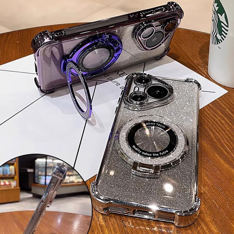 Чехол Nova11 11pro, роскошный магнитный кронштейн, противоударный чехол для Huawei Nova 11 12 10 9 9SE pro, чехол с держателем, блестящий, блестящий