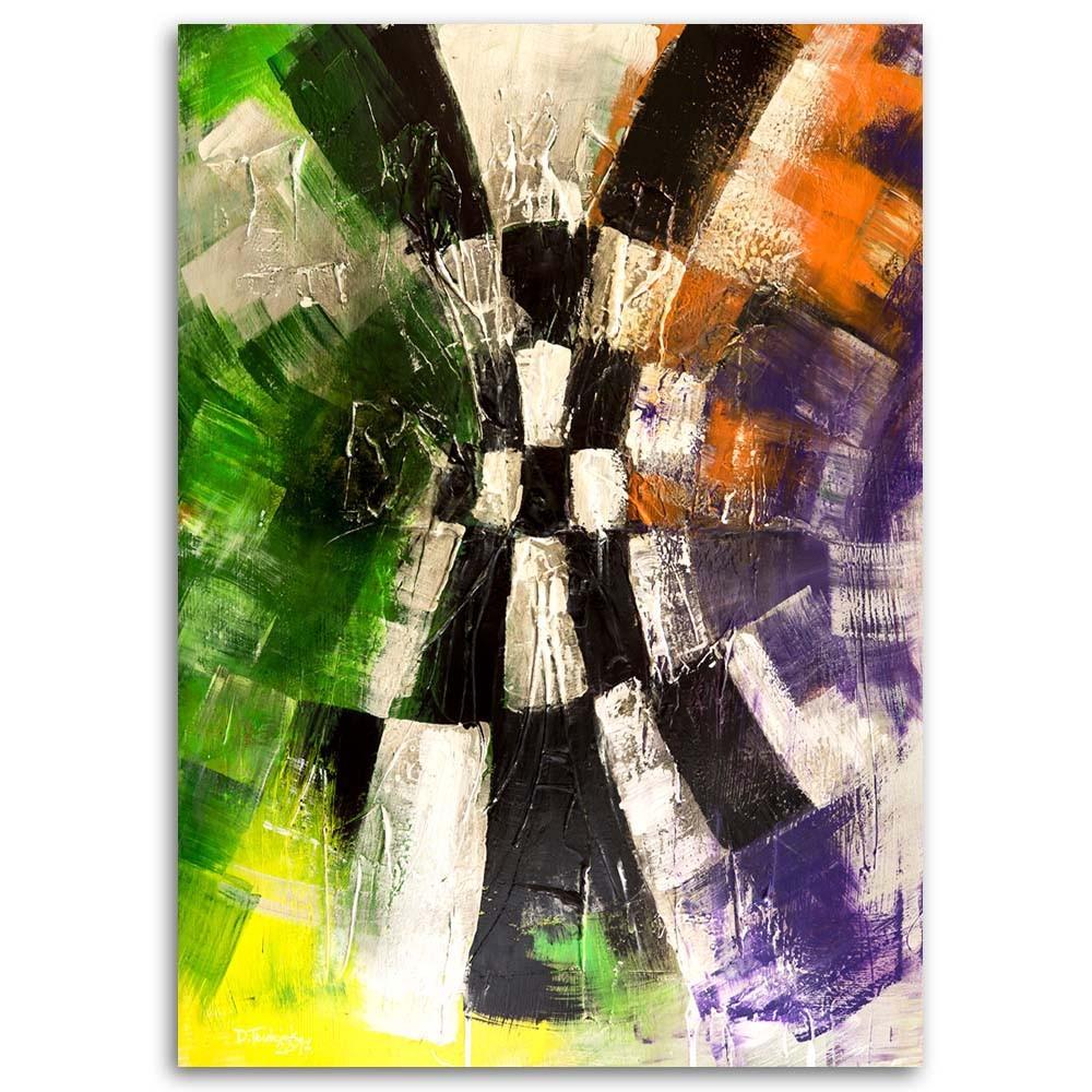 Печать на холсте, Абстракция, красочная роспись