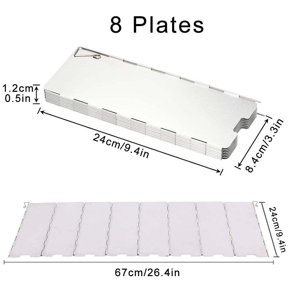 8/9/10/12/14/16 Plates Folding Camping Stove Windshield Gas Stove Wind Shield Lightweight Outdoor Picnic Cooker Wind Screen