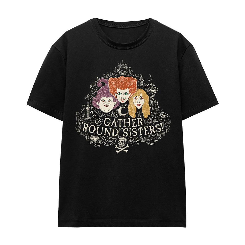 Hocus Pocus Unisex Adult Gather Round Sisters Sanderson Sisters T-Shirt