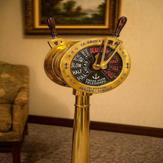 Brass Ship Telegraph Replica Maritime Nautical Decor, Steampunk Style Home Office Decorative Gifts