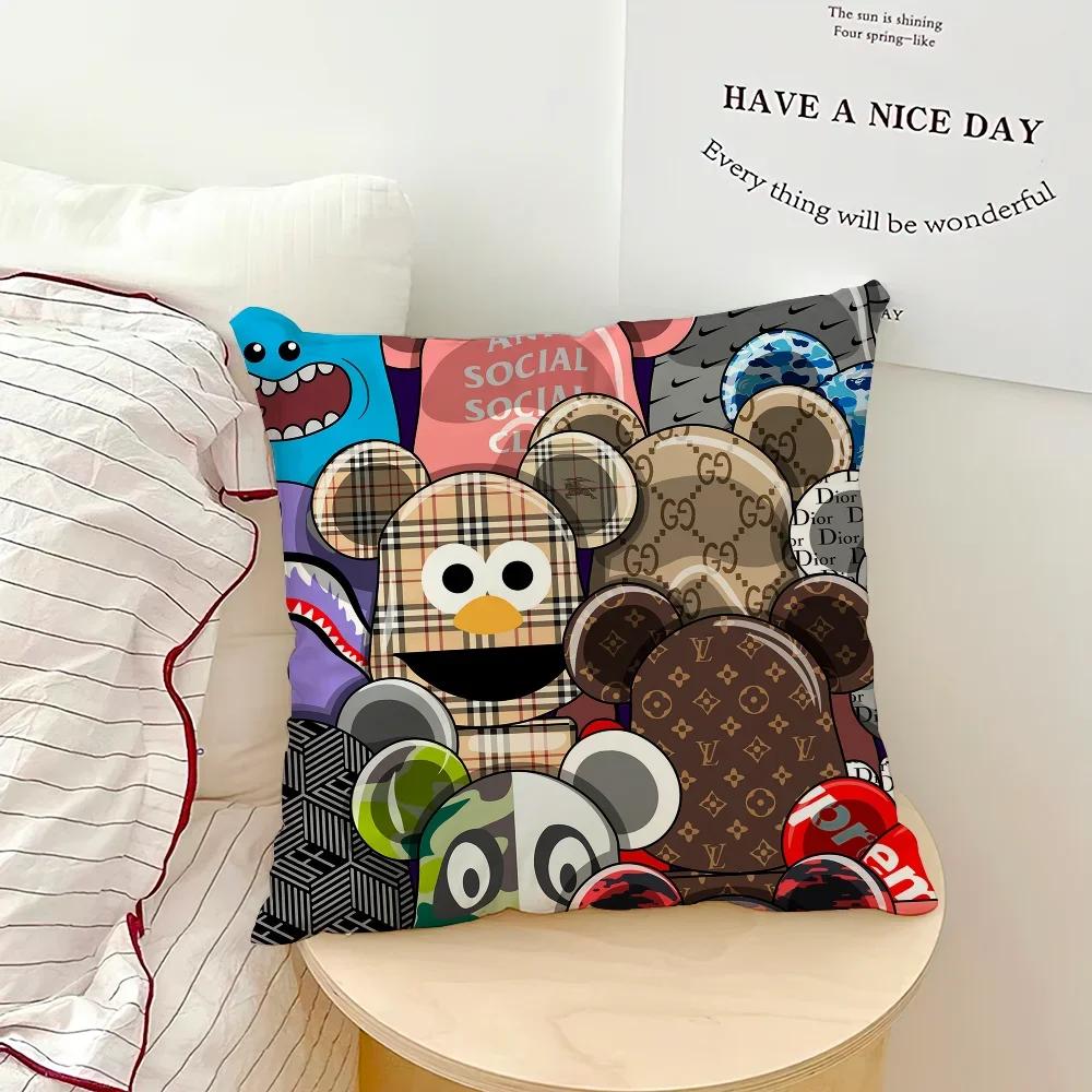 Милый Модный B-Bearbricks-S Крутой чехол для подушки Гостиная Изголовье Спальня Офис Подушка Подушка Диван Подушка для сна Наволочка