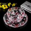 Flavinmci European Rose Glass Fruit Plate & Bowl Set