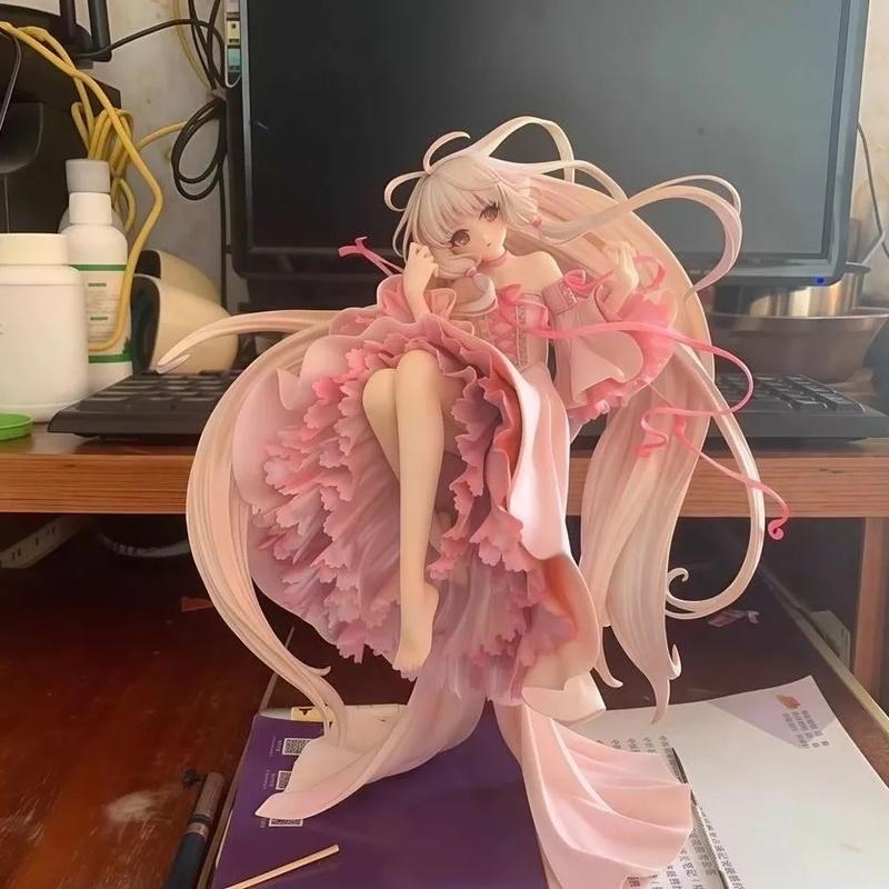 25см Аниме Фигурка Chobits Чи Фигурка Действия Белое Розовое Платье Элегантная Эрруда ПВХ Статуя Настольное Украшение Коллекционная Модель Игрушка Подарок