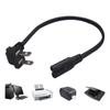 TV Power Cable US 2Prong 1-15P Right Angle To IEC320 C7 Figure 8 Power Cord for LED LCD TV Monitors