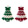Handmade Crochet Christmas Tree DIY Xmas Tree Crochet Craft Starter Set with Bow And Faux Pearl for Beginners Knitting Holiday Decoration