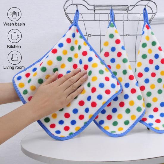5 шт. полотенец для посуды Rainbow Dot Coral Velvet Rags супермягкие впитывающие микрофибры