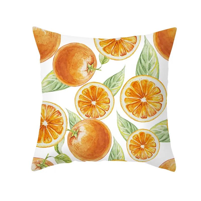 Summer Fruit Cushion Cover 45X45 Lemon Orange Strawberry Watermelon Decorative Pillowcase Polyester Sofa Cushions Home Decor