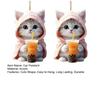 2Pcs Pendants Adorable Rearview Mirror Decorations Car Cartoon Cat Shaped Pendants
