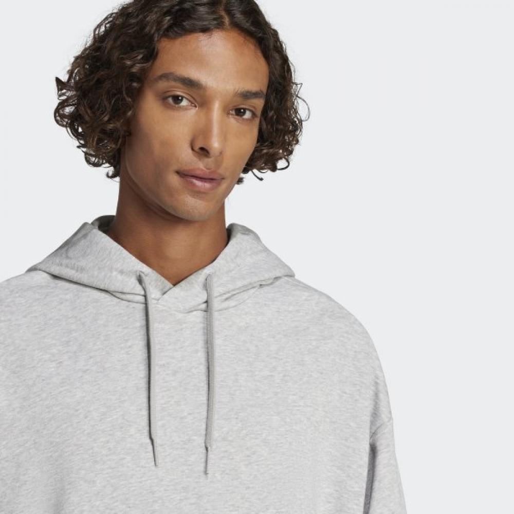 Adidas Худи унисекс Essentials свободного кроя из французского терри, хлопковое худи, серое