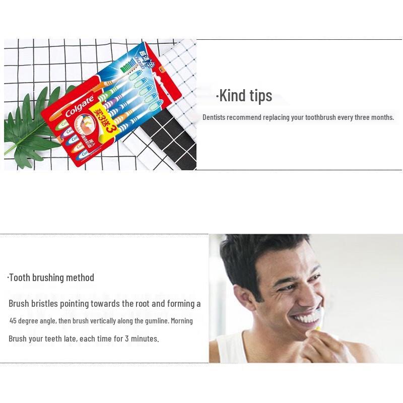 Colgate Icy Mint Toothpaste 3x180g & 6 Toothbrushes Set