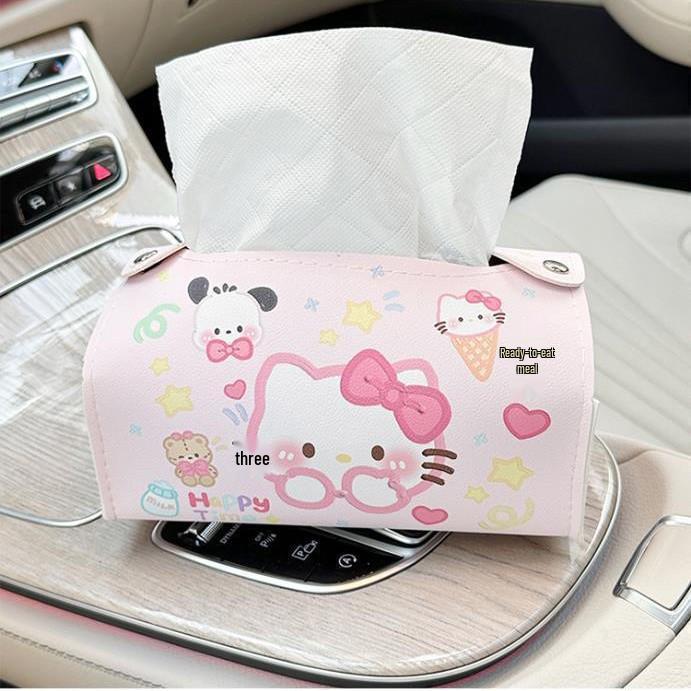Масляная живопись Hello Kitty Автомобиль Шкатулка для салфеток - Милый мультяшный настольный держатель для дома и столовой