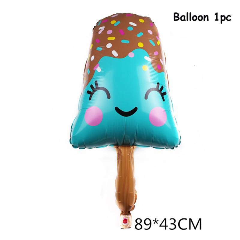 Мороженое День рождения Украшения Детские игрушки Baby Shower Одноразовая посуда Бумажные тарелки Стаканы Воздушные шары Флаги Товары для вечеринок