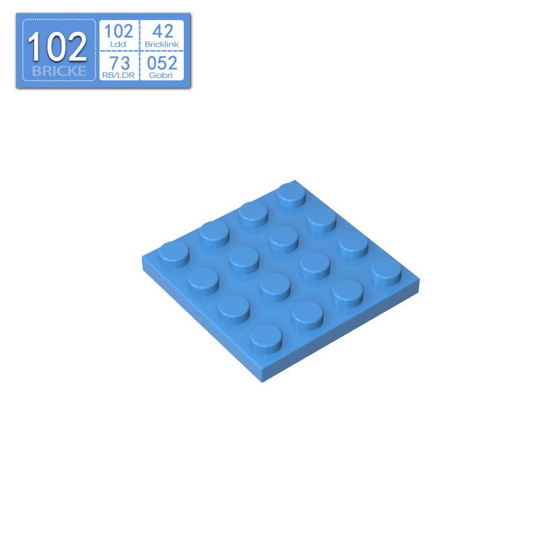 BRICKE Master 4x4 Plate - Compatible with LEGO 3031, MOC DIY Building Blocks.