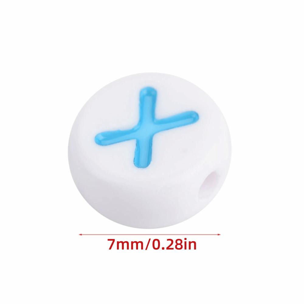 100PCS White Bead Alphabet Beads Colorful Letter Round Letter Beads Vowel Letter Beads DIY Bracelet