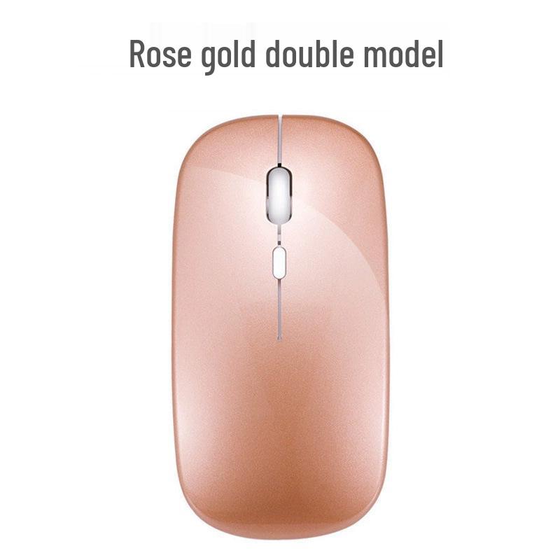 Двухрежимная ультратонкая перезаряжаемая Bluetooth бесшумная мышь со светящейся функцией для офисного и планшетного использования
